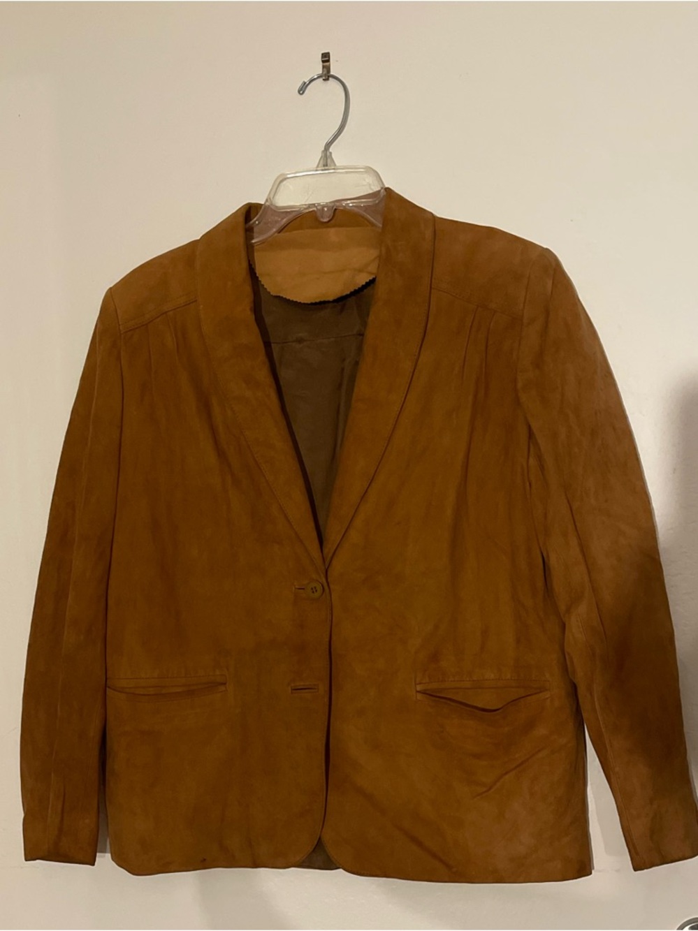 Women's Suede Blazer Jacket in Brown